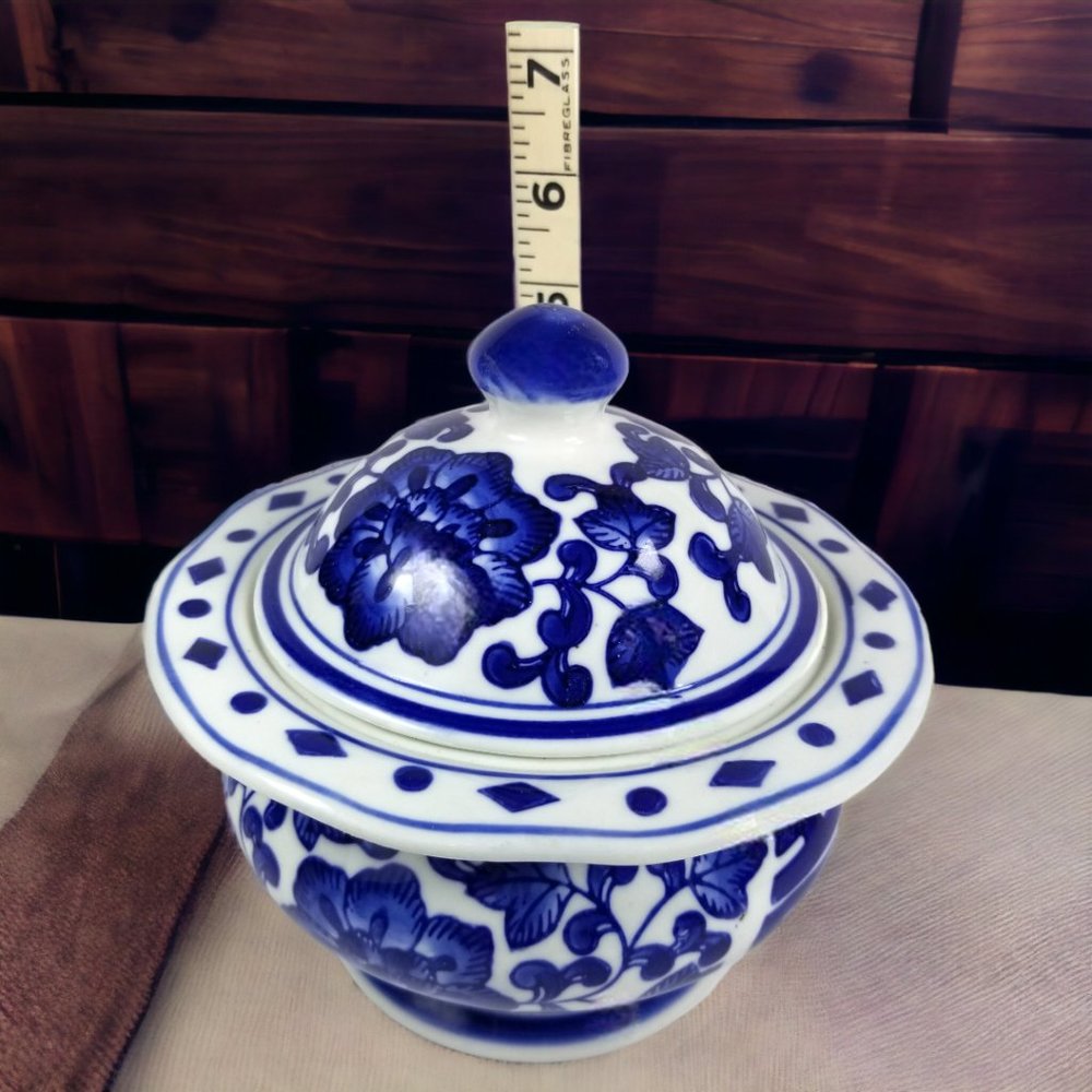 Double Happiness Chinese Ginger Jar Blue & White Classic Lidded Porcelain - Picture 14 of 14